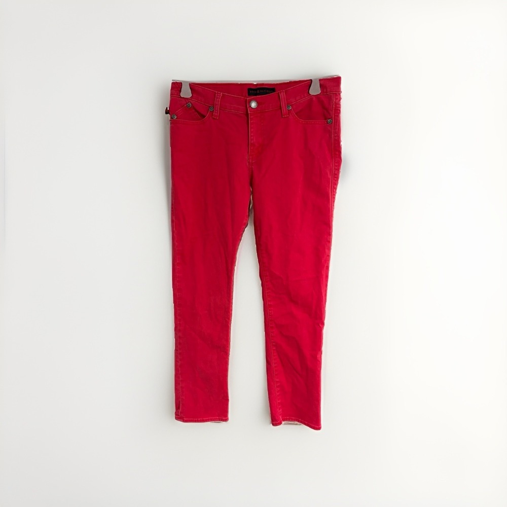 rock & republic womens jeans RED stretch HAMBURG R210147 EUC size‎ 12 W52